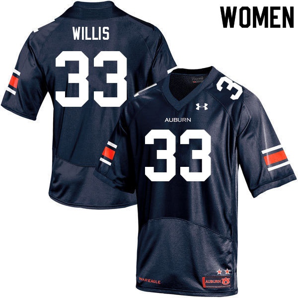 Women #33 Joko Willis Auburn Tigers College Football Jerseys Sale-Navy